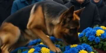 Овчарка лаяла у гроба хозяина и сминала цветы: когда крышку приподняли, все были потрясены