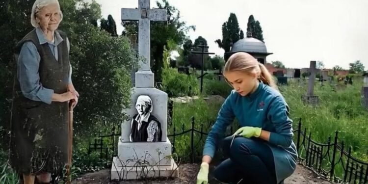 Убрав заброшенную чужую могилу на кладбище