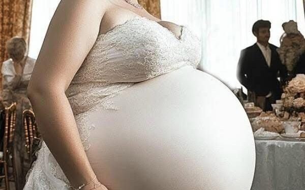 На свадьбе все онемели от огромного живота невесты и думали
